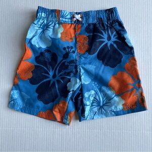 Circo Boys Blue and Orange Patterned Swim Shorts 4T